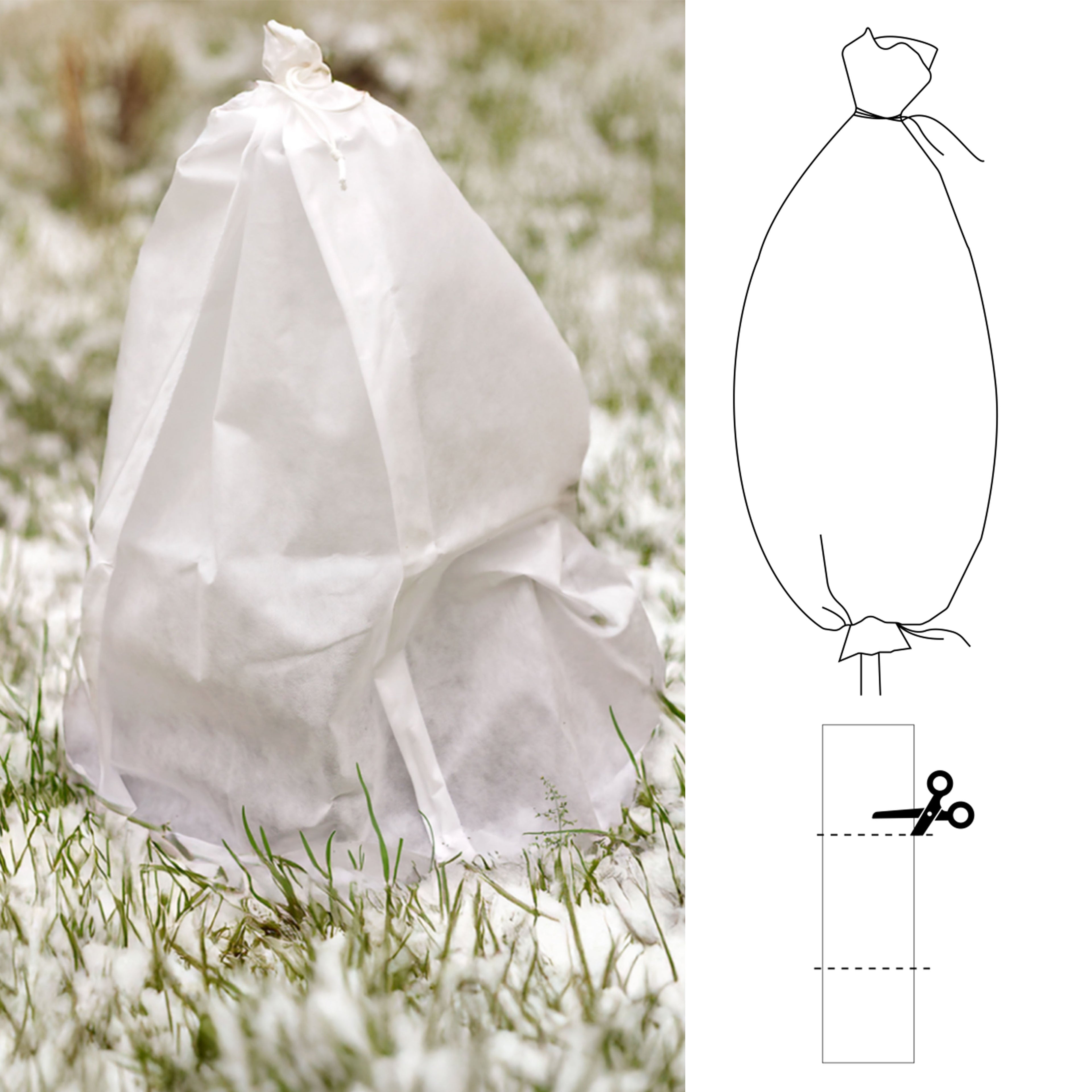 Protective Plant Cover, 50gsm Sleeve, Diameter 89cm, Size 1.4m x 10m