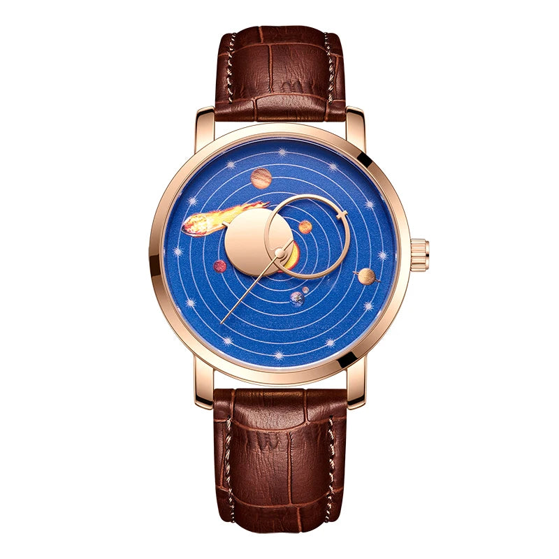 LIGE Men's Luxury Leather Quartz Watch