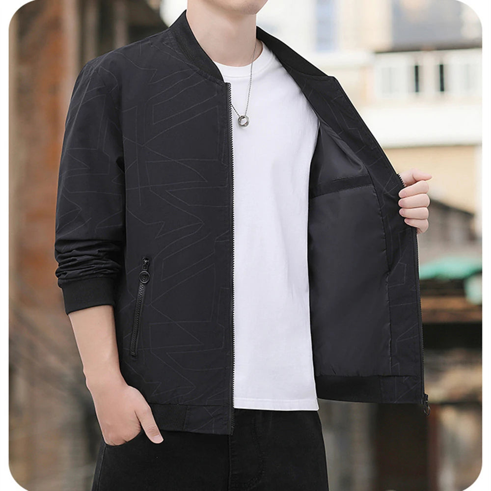 Men's Baseball Collar Casual Jacket
