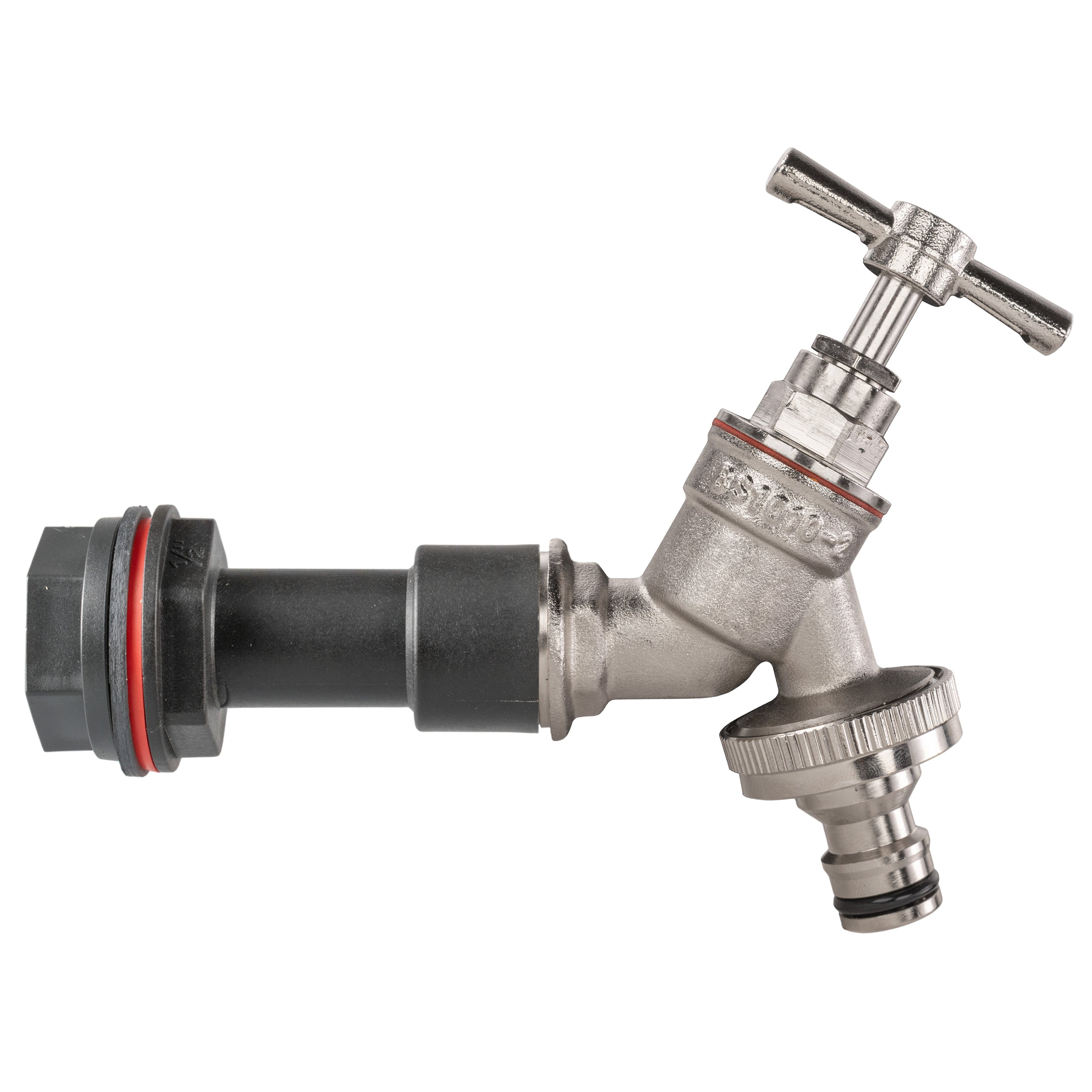 Water Butt Extension Kit 1/2in with Nickel Plated Quick Connect Tap Tap Adapter