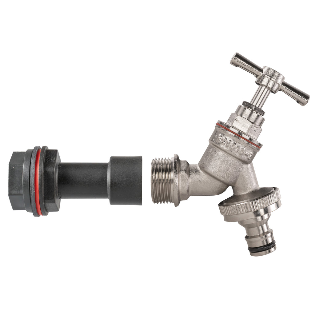 Water Butt Extension Kit 1/2in with Nickel Plated Quick Connect Tap Tap Adapter